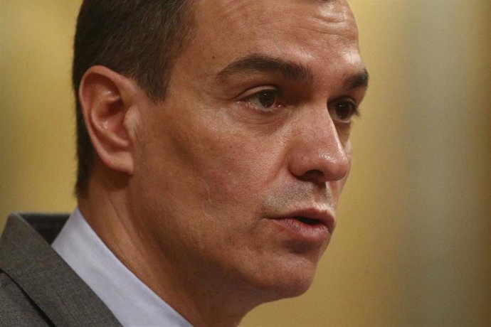 El presidente del Gobierno, Pedro Sánchez, en el Pleno del Congreso.