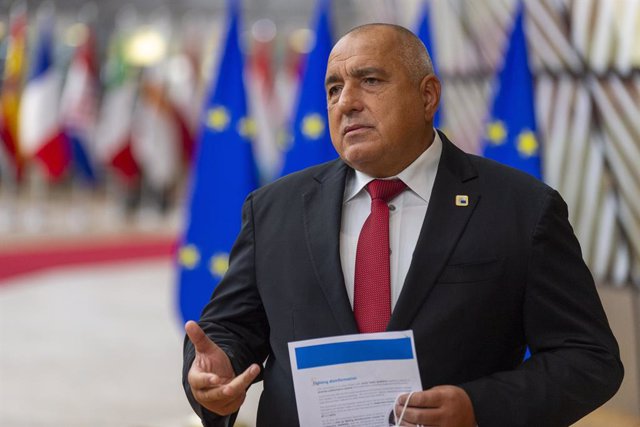 Archivo - FILED - 16 October 2020, Belgium, Brussels: Bulgaria's Prime Minister Boyko Borissov speaks to media as he arrives for a European Council summit. Photo: -/European Council/dpa - ATTENTION: editorial use only and only if the credit mentioned ab