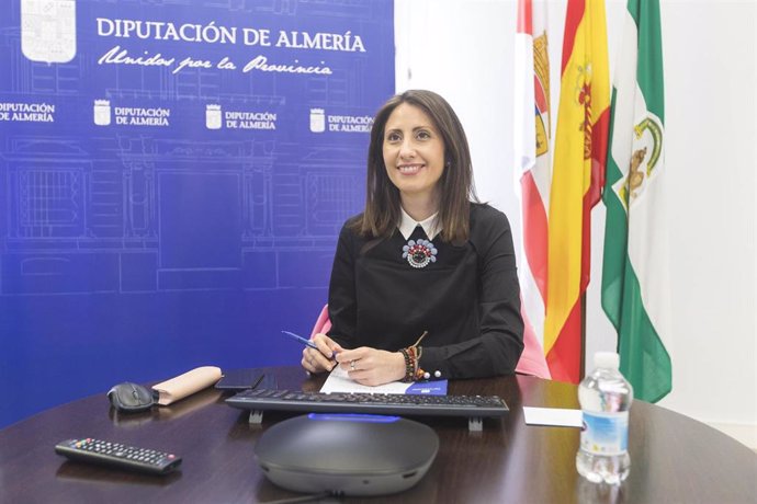 Carmen Belén López durante la reunión telemática