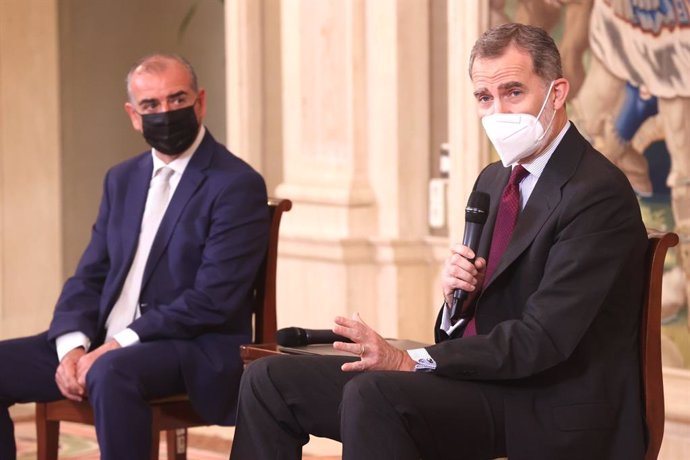 El Rey Felipe VI junto al presidente de la Plataforma del Tercer Sector, Luciano Poyato.