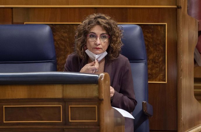 La ministra de Hacienda y portavoz del Gobierno, María Jesús Montero, en el Congreso.