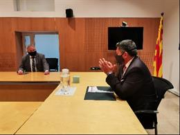 El conseller dInterior, Miquel Smper, en una visita a les Terres de l'Ebre (Tarragona)