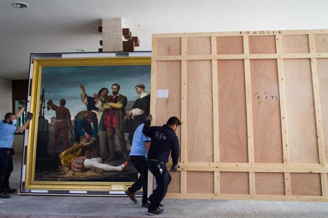 El cuadro 'Los comuneros Padilla, Bravo y Maldonado en el patíbulo' llega a las Cortes de Castilla y León.