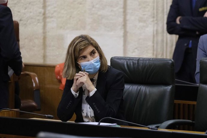 La consejera de Empleo, Rocío Blanco, este miércoles en el Parlamento de Andalucía.