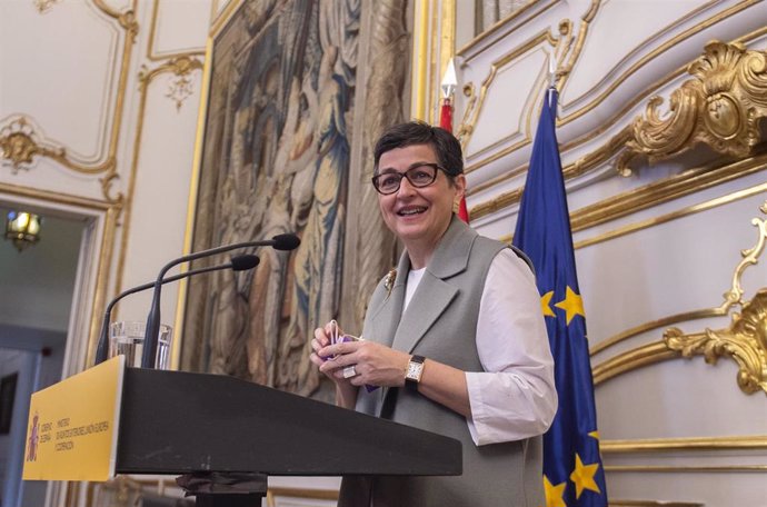 La ministra de Asuntos Exteriores, Unión Europea y Cooperación, Arancha González Laya, en el Palacio de Viana, en Madrid (España), a 30 de marzo de 2021.