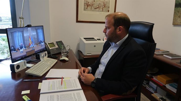 El conseller de Medio Ambiente, Miquel Mir, durante la Conferencia Sectorial de Medio Ambiente.