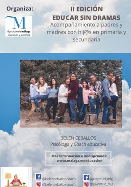 Archivo - Cartel del curso online para familias organizado por la Diputación de Málaga