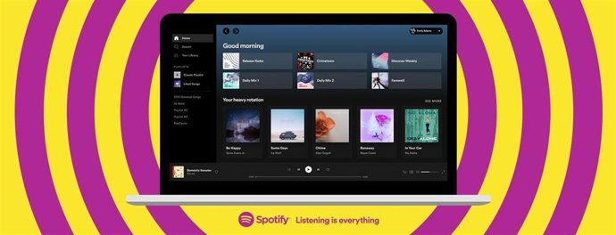 Nuevo diseño de Spotify para escritorio.
