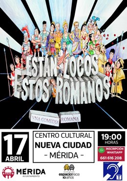 La comedia teatral "Están locos estos romanos" del próximo sábado en Mérida aún cuenta con entradas disponibles