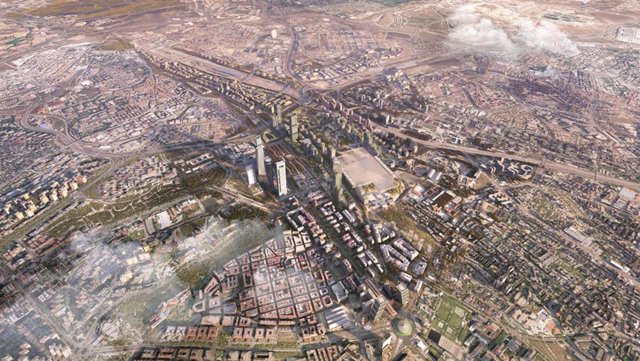 Archivo - Vista aérea del nuevo desarrollo de Madrid Nuevo Norte.