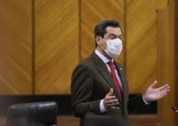 Moreno reprocha al PSOE-A que siga "mudo" ante el "perjuicio" del Gobierno en el reparto de fondos