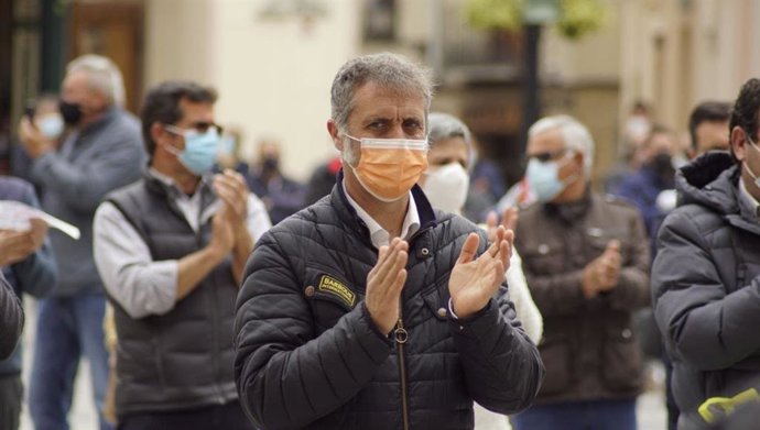 El diputado de Cs, Ramiro Domínguez, en la concentración convocada por las organizaciones agrarias