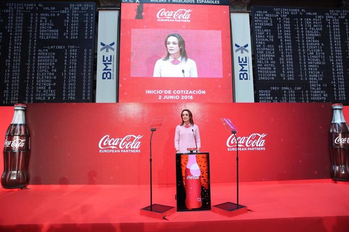 Archivo - Sol Daurella, la presidenta de Coca-Cola European Partners, en la salida a bolsa de la compañía