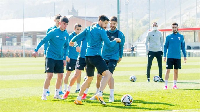 Entrenamiento del Athletic Club, en Lezama, previo a la final de la Copa del Rey 2020/21
