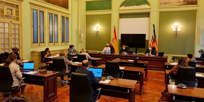 El conseller de Fondos Europeos, Universidad y Cultura, Miquel Company, durante su comparecencia en el Parlament.