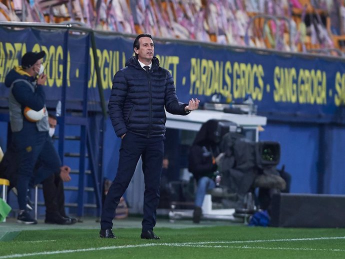 Unai Emery head coach of Villarreal CF during the Uefa Europa League of 16 Second Leg match between Villarreal CF v Dynamo Kyiv at Estadio de la Ceramica on 18 March, 2021 in Vila-real, Spain