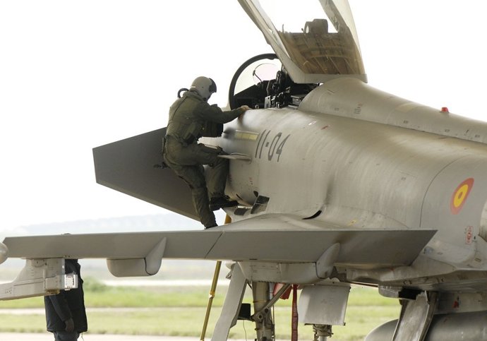 Archivo - Eurofighter del Ala 11 del Ejército del Aire
