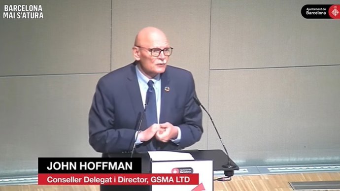 El consejero delegado de la GSMA, John Hoffman, este viernes en Barcelona