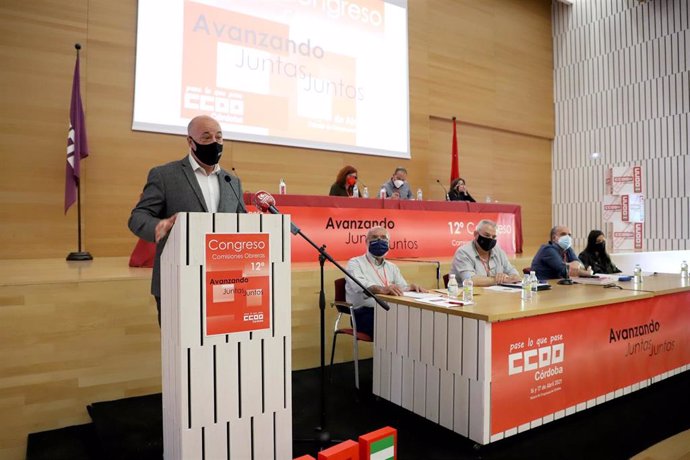 El presidente de la Diputación de Córdoba, Antonio Ruiz, interviene en la celebración del congreso de CCOO.