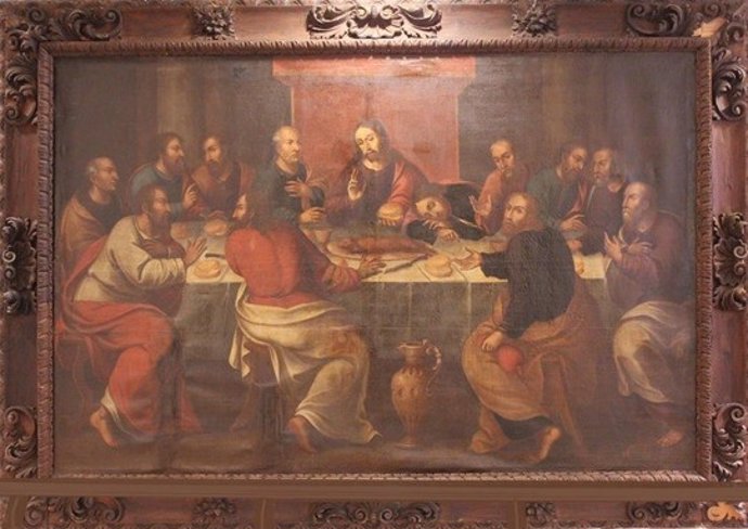 El lienzo de 'La Sagrada Cena', de la Hermandad de San Bernardo, muestra a Cristo en el momento exacto en que Juan, el discípulo amado, se recuesta al lado de Jesús.