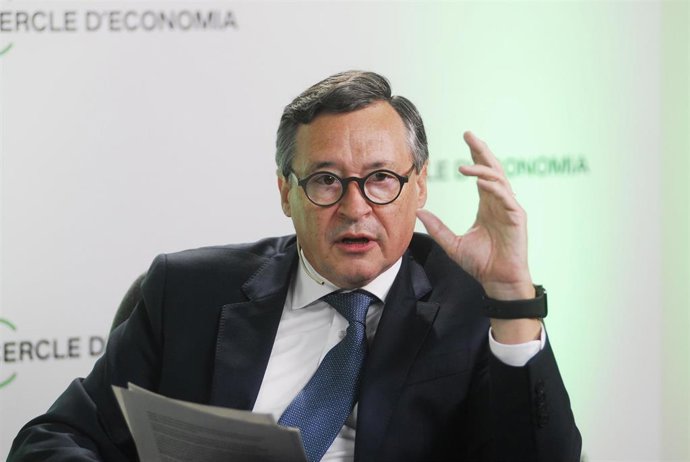 Archivo - El presidente de Agbar y de la Comisión Green Deal, Ángel Simón, este viernes en el Círculo de Economía en Barcelona