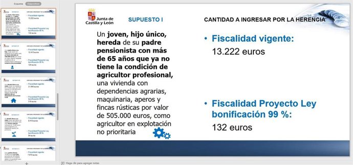 Pantallazo de uno de los supuestos a los que se ha referido el consejero de Economía para defender la supresión de Sucesiones y Donaciones