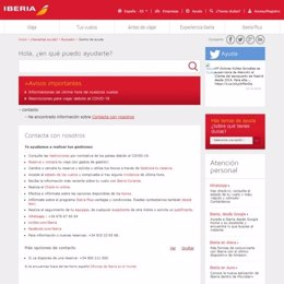 Página web de Iberia.