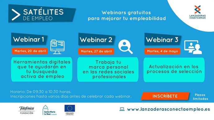 Cartel de la actividad 'Satélites de empleo', en la que colabora el SEF