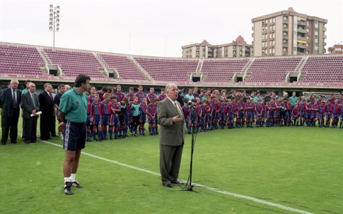 L'ex-vicepresident del FC Barcelona Josep Mussons en una imatge d'arxiu al Miniestadi