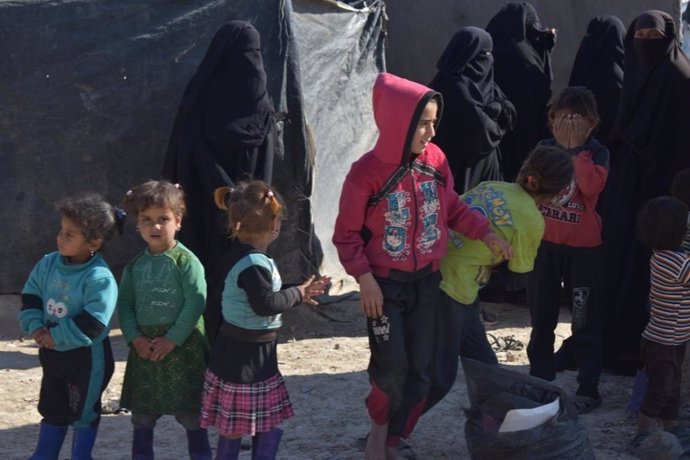 Desplazados en el campamento de Al Hol, en Siria