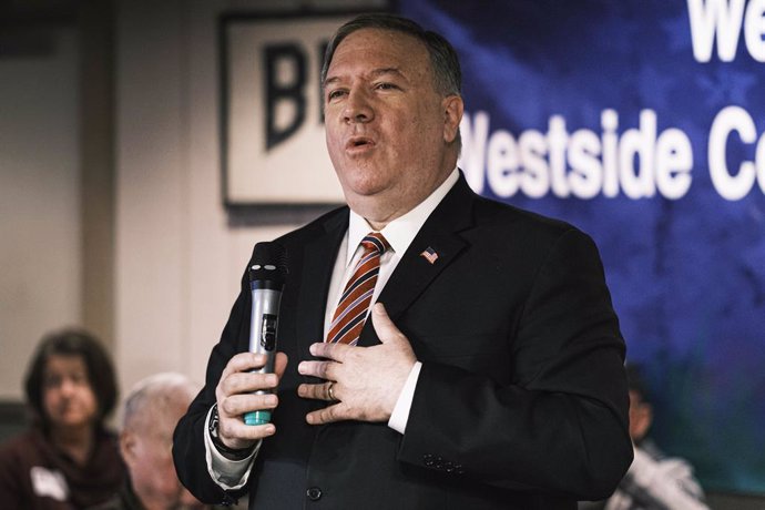 26 March 2021, US, Urbandale: US Former Secretary of State Mike Pompeo speaks during the Westside Conservative Club meeting at the Machine Shed Restaurant. Photo: Jack Kurtz/ZUMA Wire/dpa