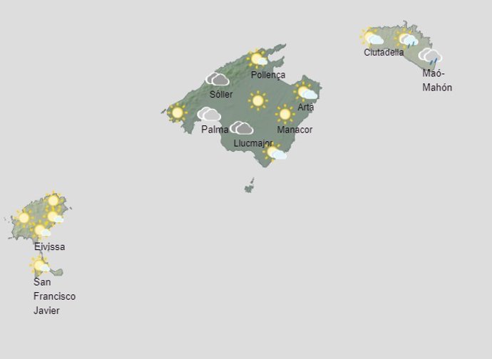 Predicción meteorológica para hoy domingo, 18 de abril, en Baleares.