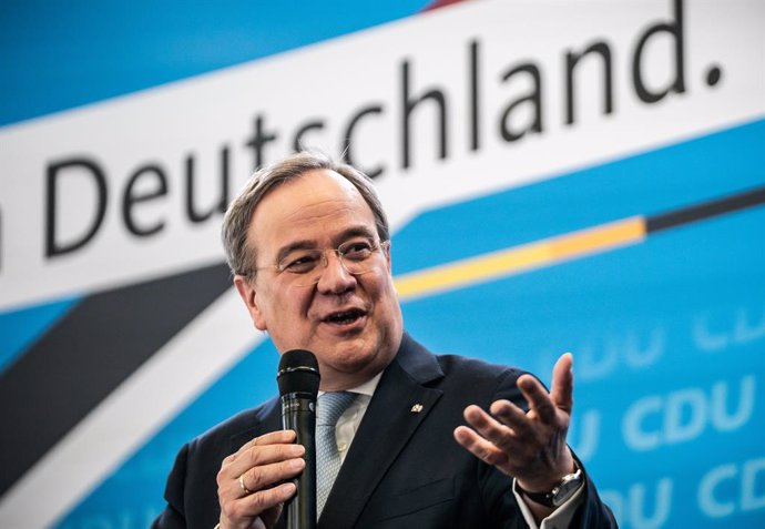 30 March 2021, Berlin: Armin Laschet, Minister President of North Rhine-Westphalia and federal chairman of the Christian Democratic Union of Germany (CDU), speaks at the kick-off event of the participation campaign for the CDU's election platform for th