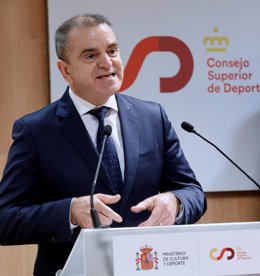 El nuevo presidente del Consejo Superior de Deportes (CSD), José Manuel Franco, en su toma de posesión en la sede del CSD.