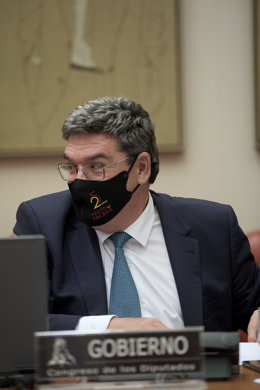 El ministro de Inclusión, Seguridad Social y Migraciones, José Luis Escrivá, comparece en la Comisión de Pacto de Toledo, en el Congreso de los Diputados, a 12 de abril de 2021, en Madrid (España). El ministro de Seguridad Social comparece hoy en esta c