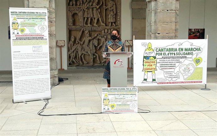 La vicepresidenta del Parlamento regional, Emi Aguirre, en la presentación de la 78 Marcha Cantabria Solidaria por el 77%