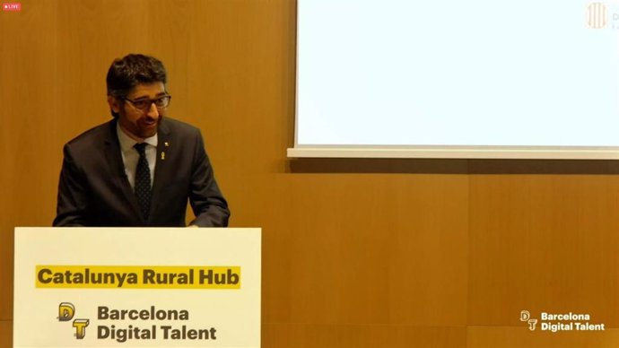 El conseller de Políticas Digitales y Administración Pública de la Generalitat, Jordi Puigneró, en la presentación del 'Catalunya Rural Hub'