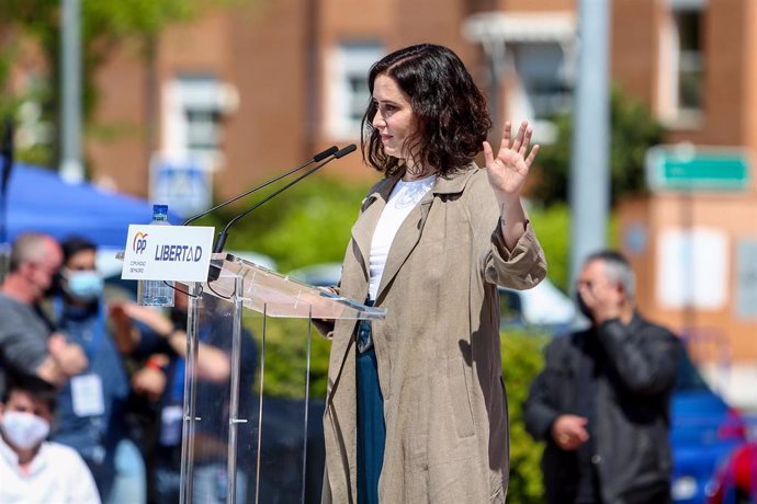 La candidata del PP a la Presidencia de la Comunidad de Madrid, Isabel Díaz Ayuso