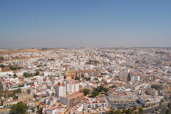 Vista aérea de Alcalá de Gudaíra (Sevilla).