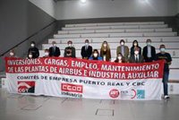 Alcaldes de la Bahía de Cádiz y sindicatos firman un manifiesto contra el cierre de la planta de Airbus en Puerto Real