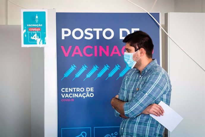 Centro de vacunación en Matosinhos, Portugal.