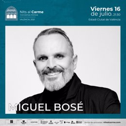 Cartel del concierto de Miguel Bosé