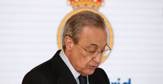 Archivo - Florentino Pérez, presidente del Real Madrid, durante un acto 