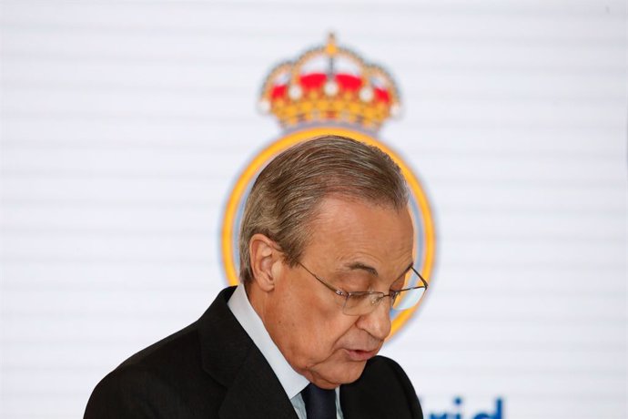 Archivo - Arxiu - Florentino Pérez, president del Reial Madrid, durant un acte 