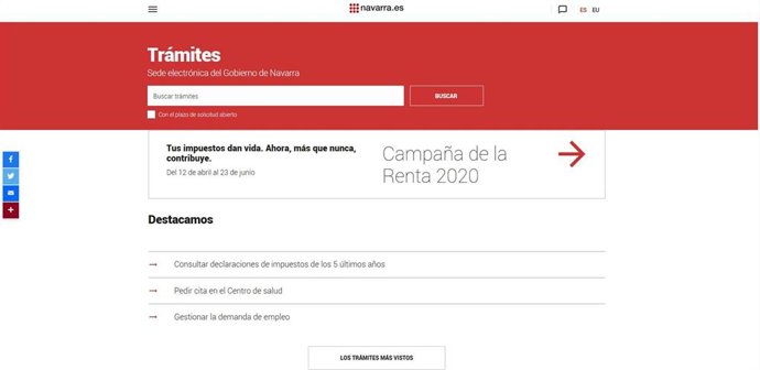El nuevo catálogo de trámites del Gobierno de Navarra permite suscribirse para recibir las novedades por correo electrónico.