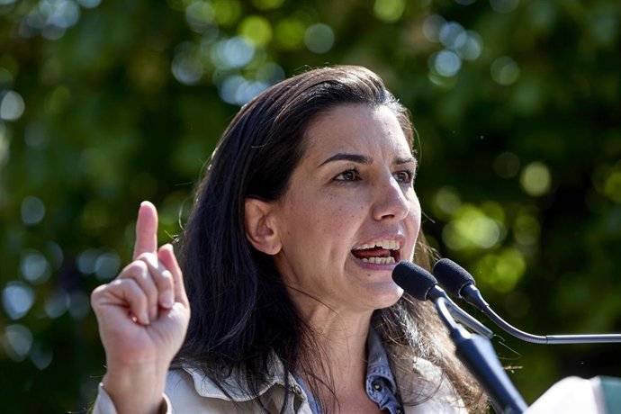 La candidata de Vox a la Presidencia de la Comunidad de Madrid, Rocío Monasterio, durante el acto de inicio de campaña del partido en Móstoles.