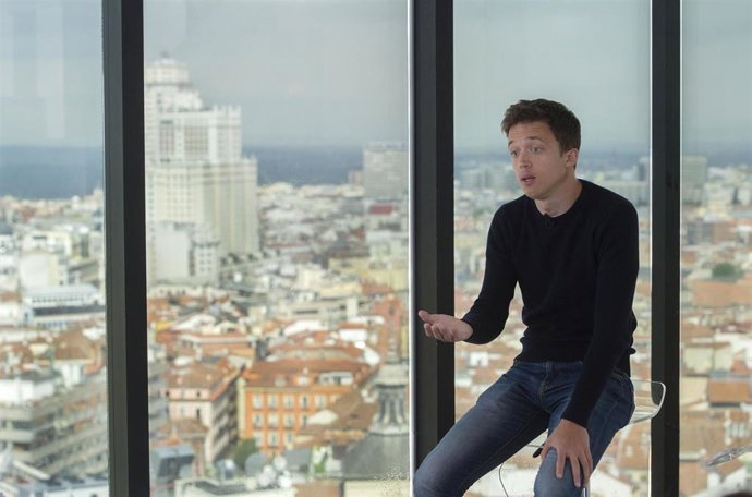 El líder de Más País, Íñigo Errejón, durante una entrevista para Europa Press, a 16 de abril de 2021, en Madrid (España).