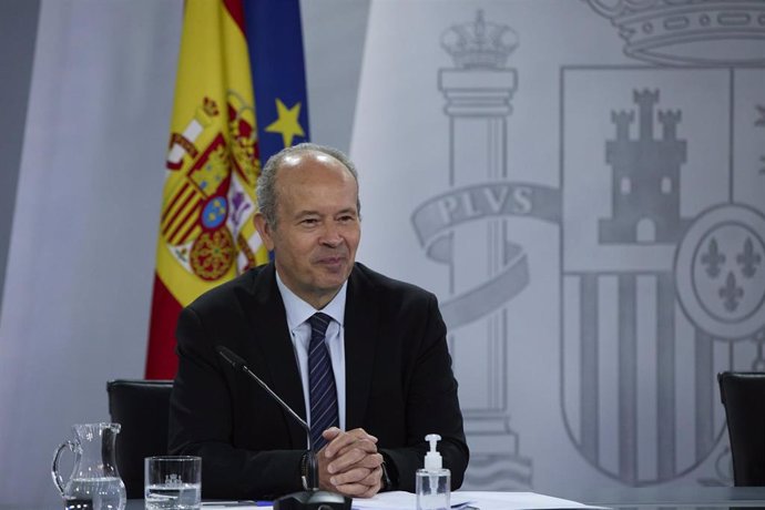 El ministro de Justicia, Juan Carlos Campo, durante la rueda de prensa del Consejo de Ministros.