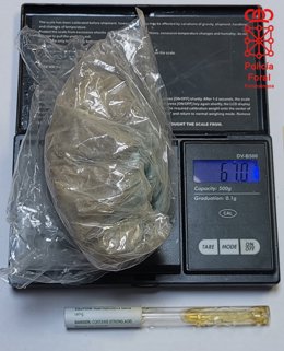 Droga incautada a los dos detenidos por Policía Foral por vender heroína