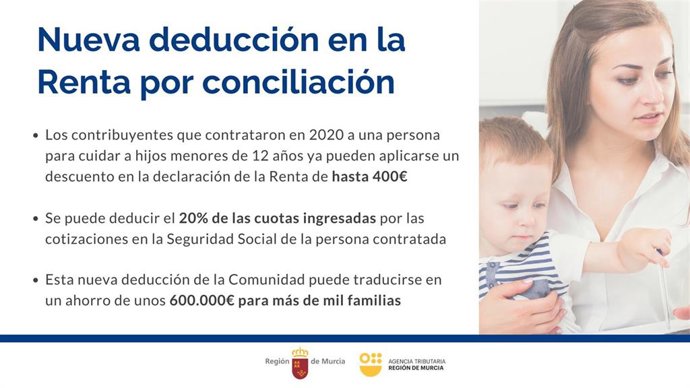 Información sobre la nueva deducción en la Renta por contrataciones para el cuidado de menores de 12 años.